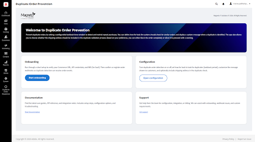Duplicate Order Prevention dashboard