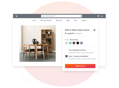 Service Installation Feature in Furniture website