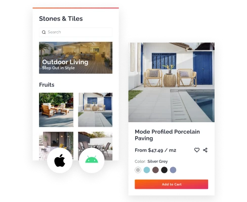 Stones And Tiles Online Shopping App Development