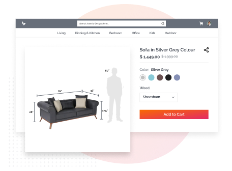 Product Dimensions in Pictorial Form - Kuwait