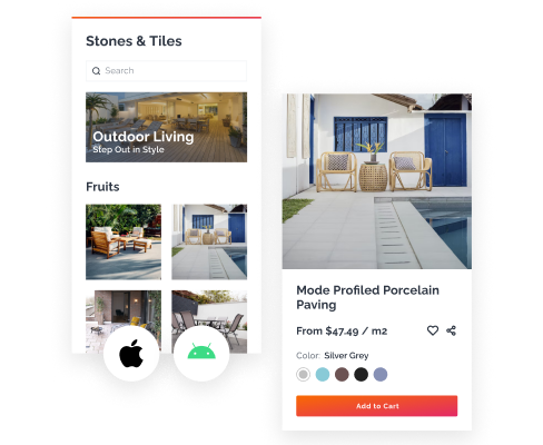 Stones and tiles online shopping app development - Kuwait
