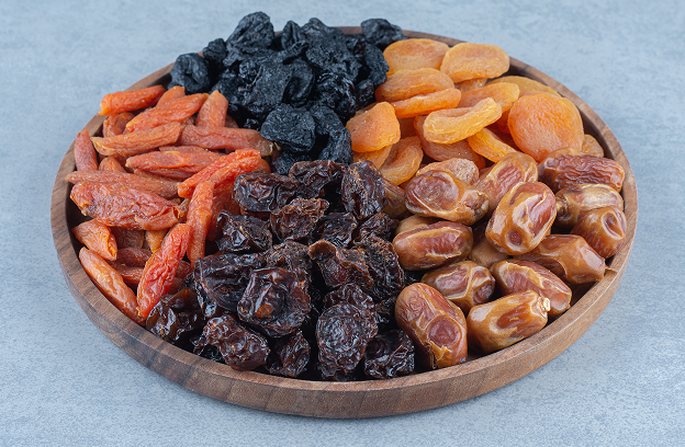 Dried Fruits Wooden Board Marble Table 1