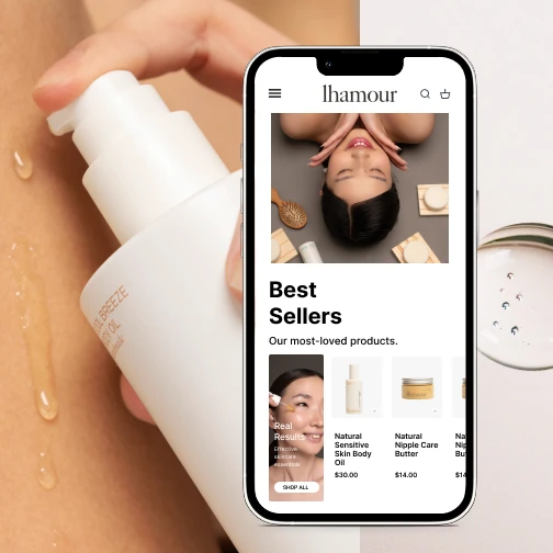 Lhamour mobile experience - Left Image