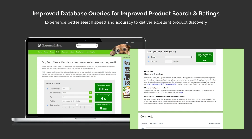 Improved Database Queries for Improved Product Search & Ratings.