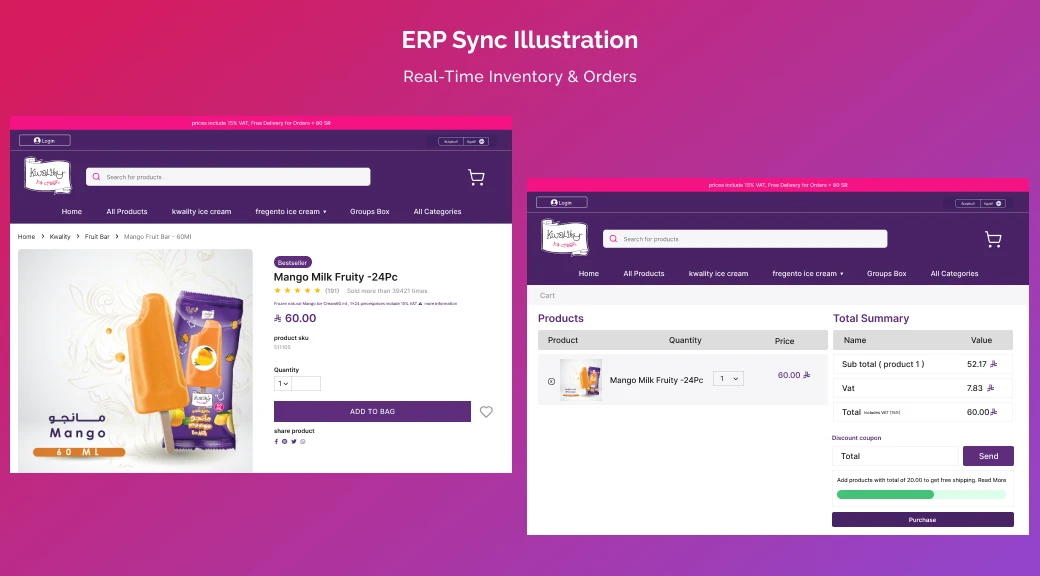 ERP Sync Illustration Real Time Inventory Orders