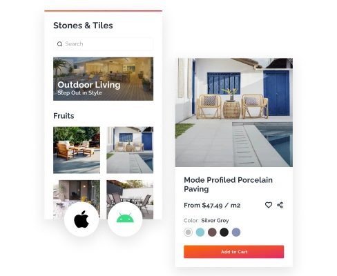 Stones and tiles online shopping app development - Saudi Arabia