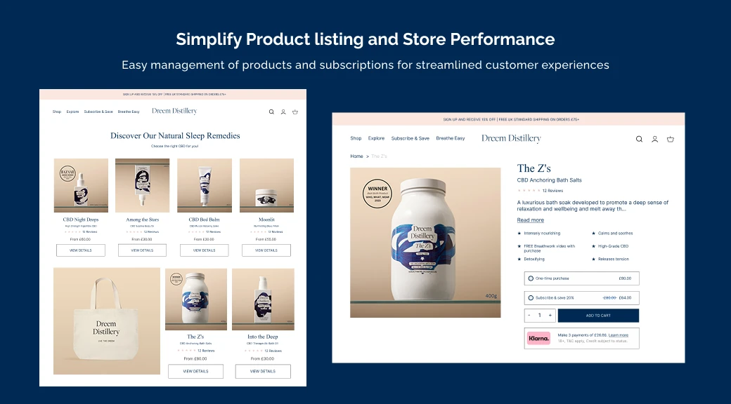simplify product listing and store performance