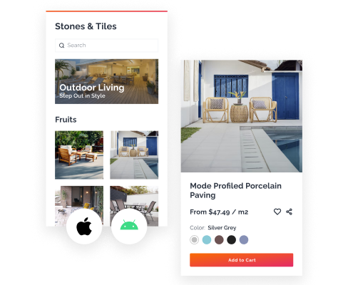 Stones and tiles online shopping app development - United Kingdom
