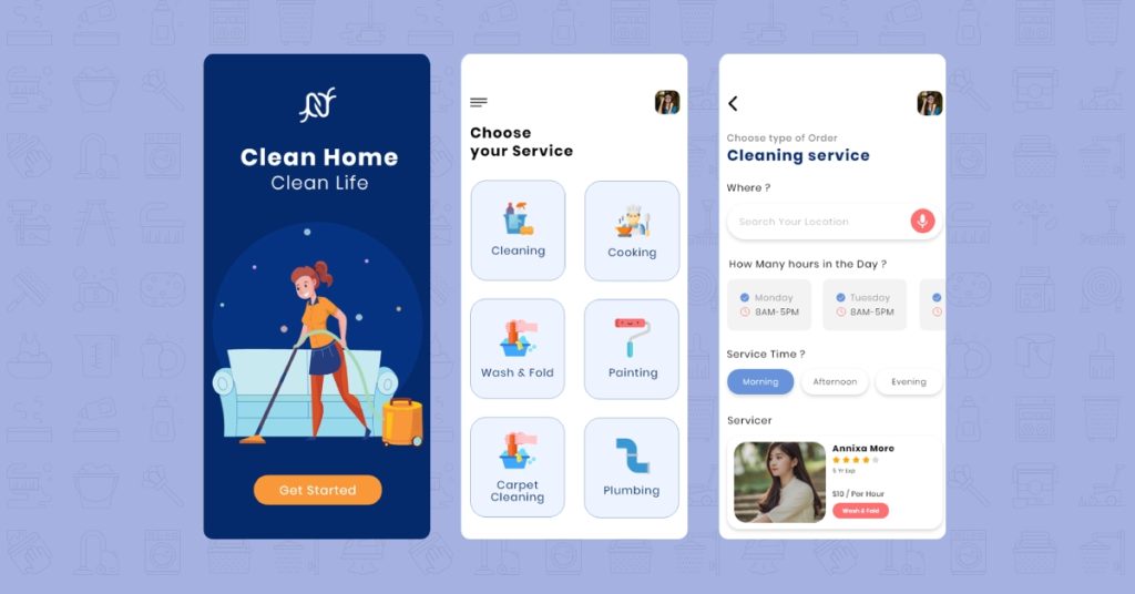 laudry app ui ux design