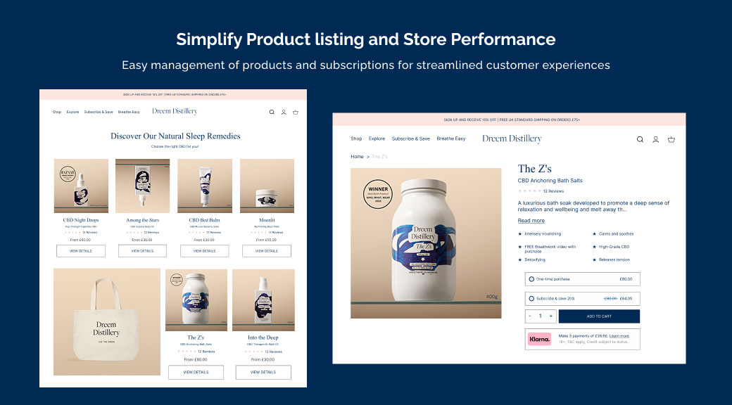 simplify product listing and store performance