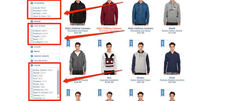 ecommerce product filter